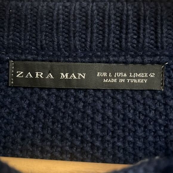 ZARA MAN KNIT CARDIGAN SWEATER BUTTON‎ DOWN SIZE L - Picture 5 of 8